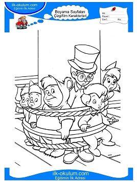 Çocuklar İçin Peter Pan Boyama Sayfaları 